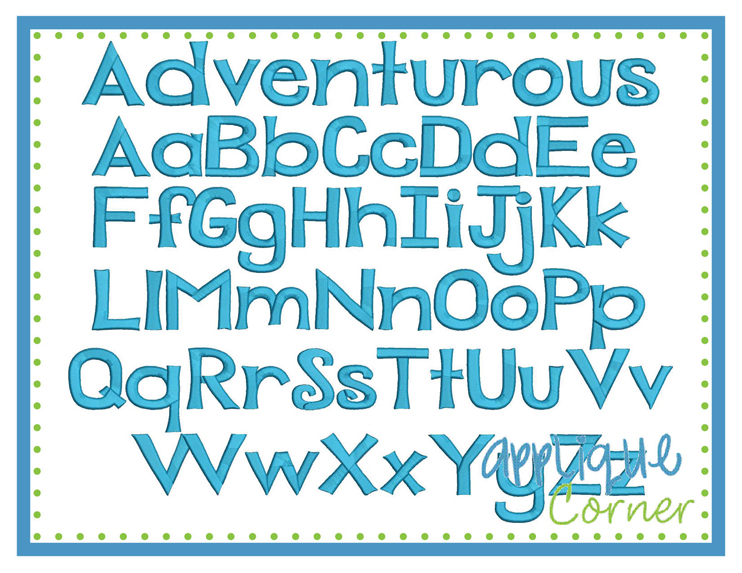 Adventurous Embroidery Font