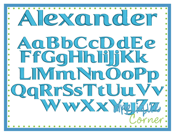 Alexander Embroidery Font