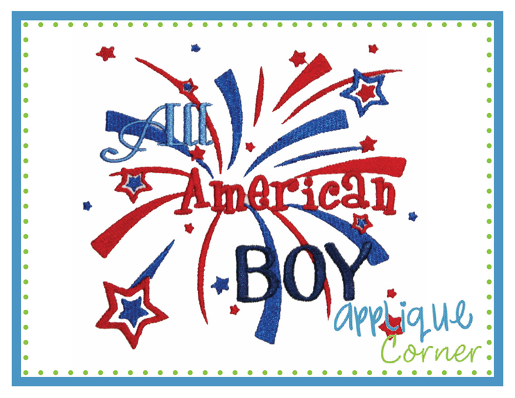 All American Boy Embroidery Design