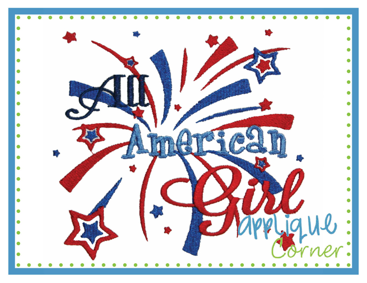 All American Girl Embroidery Design
