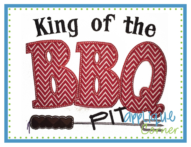 BBQ King of the Pit Applique Corner