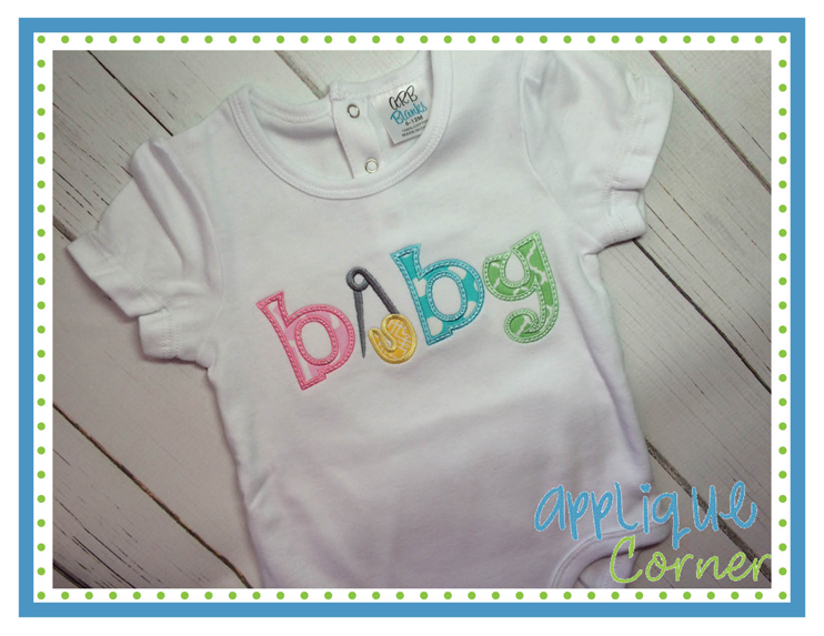 Baby Word with Pin Applique Design