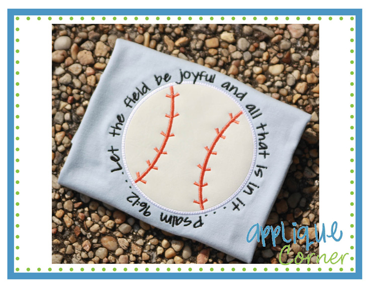 Baseball with Bible Verse Applique Design