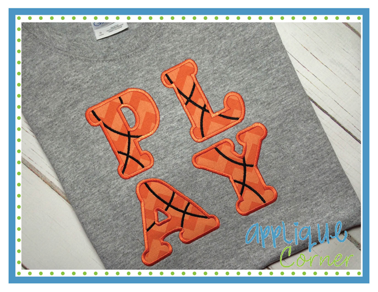 PLAY Basketball Applique Design