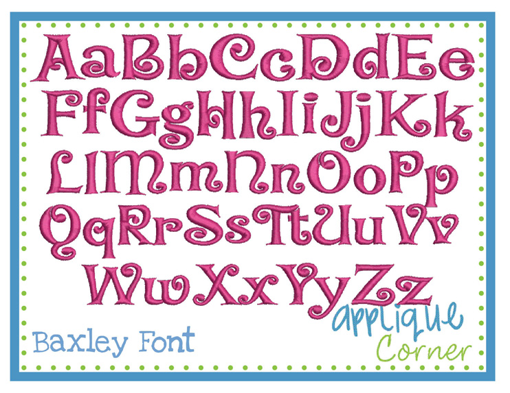 Baxley Embroidery Font