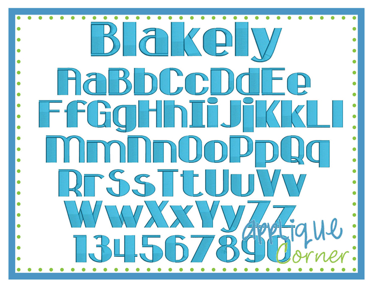 Blakely Embroidery Font