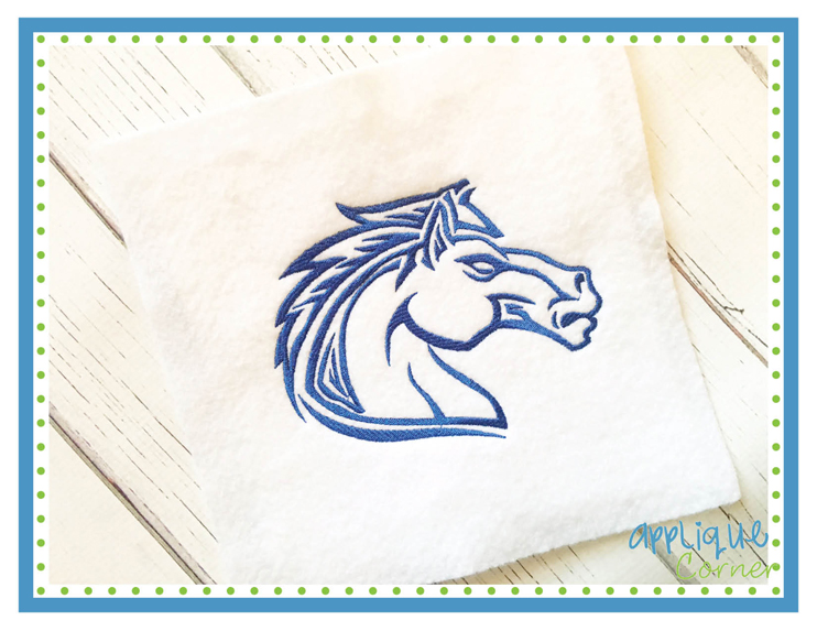 Bronco Horse Filled Embroidery Design