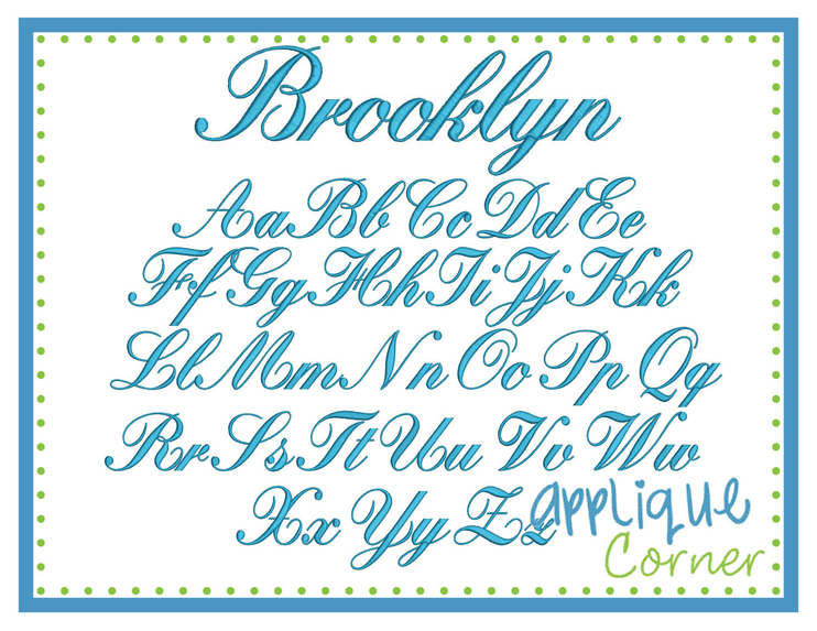 Brooklyn Embroidery Font