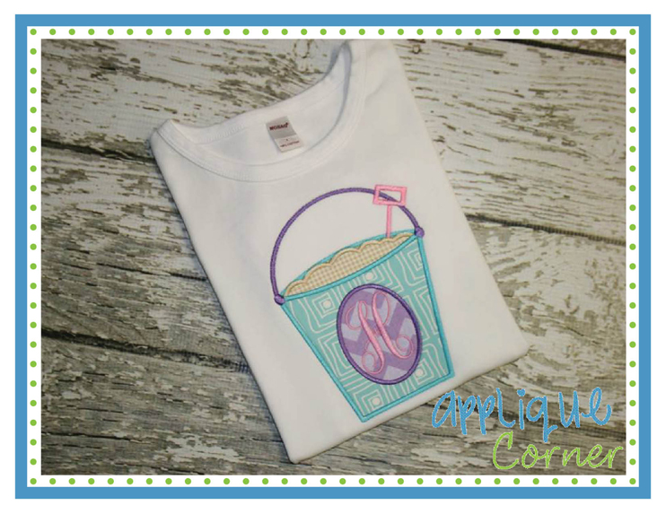 Sand Bucket Monogram Applique Design