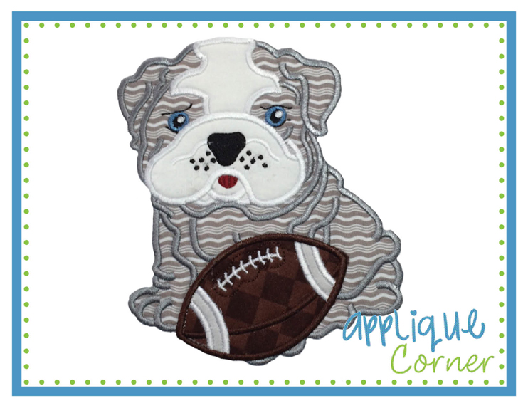 Bulldog Baby Boy with Football Applique Design