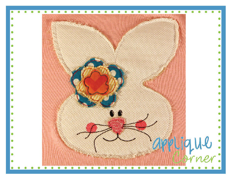 Easter Bunny Raggy Applique Design