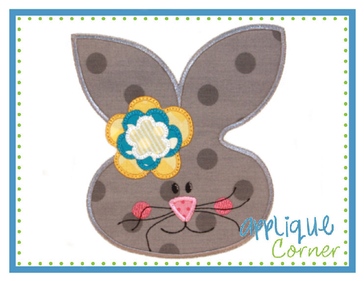 Bunny Girl Satin with Flower Applique Design