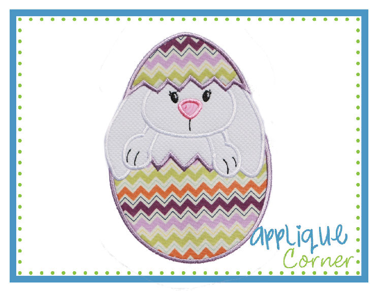 Bunny in Egg Applique Design