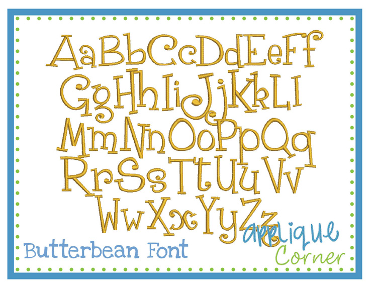 Butterbean Embroidery Font