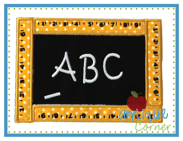 Chalkboard Rulers ABC Applique Design