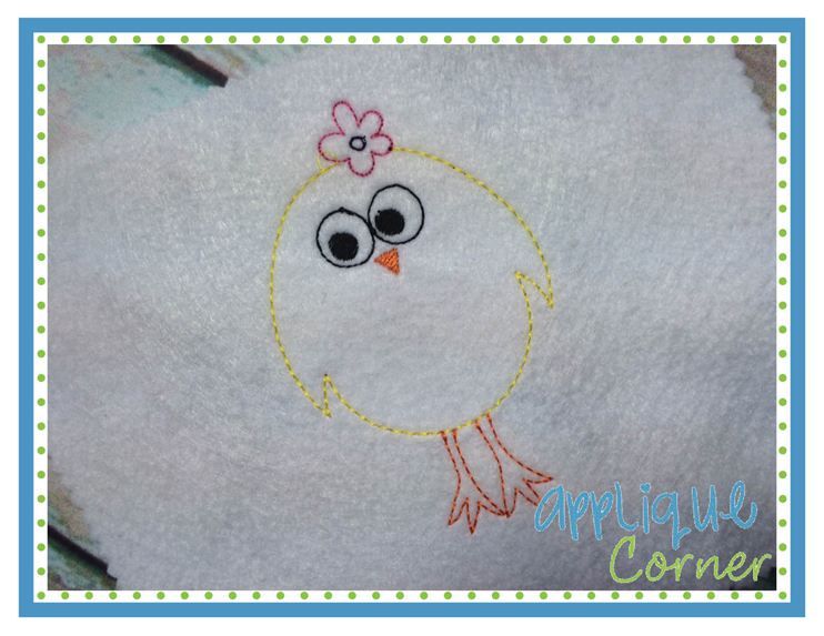 Chick Sketch Embroidery Design
