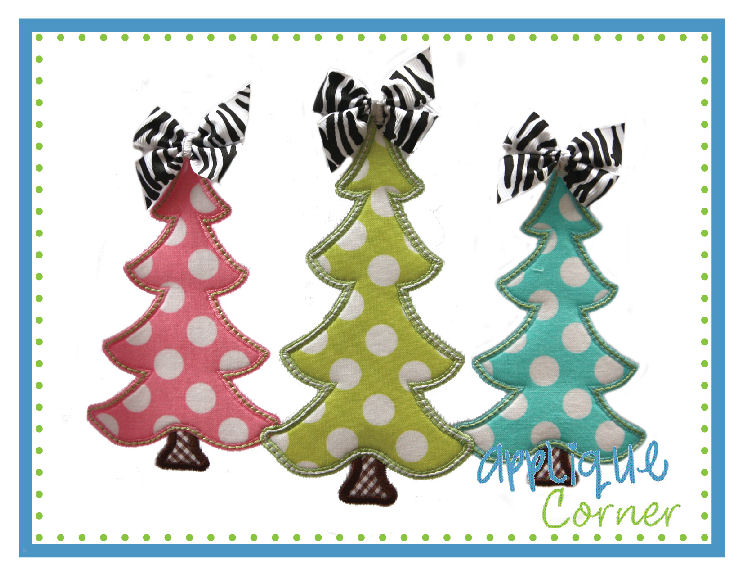 Christmas Tree Trio Applique Design