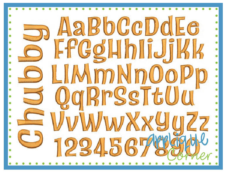 Chubby Embroidery Font