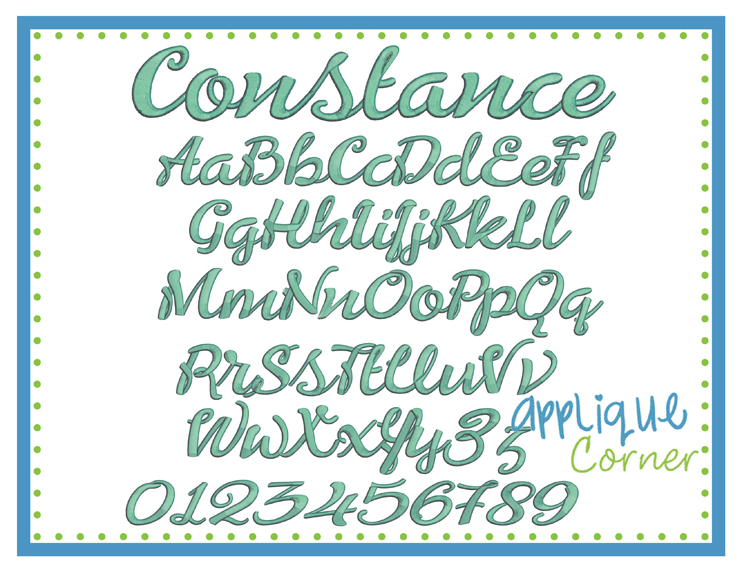 Constance Embroidery Font