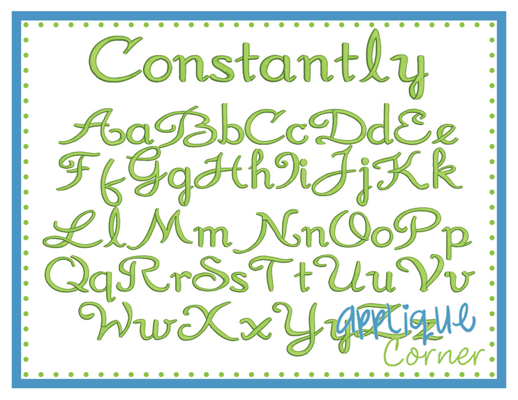 Constantly Embroidery Font