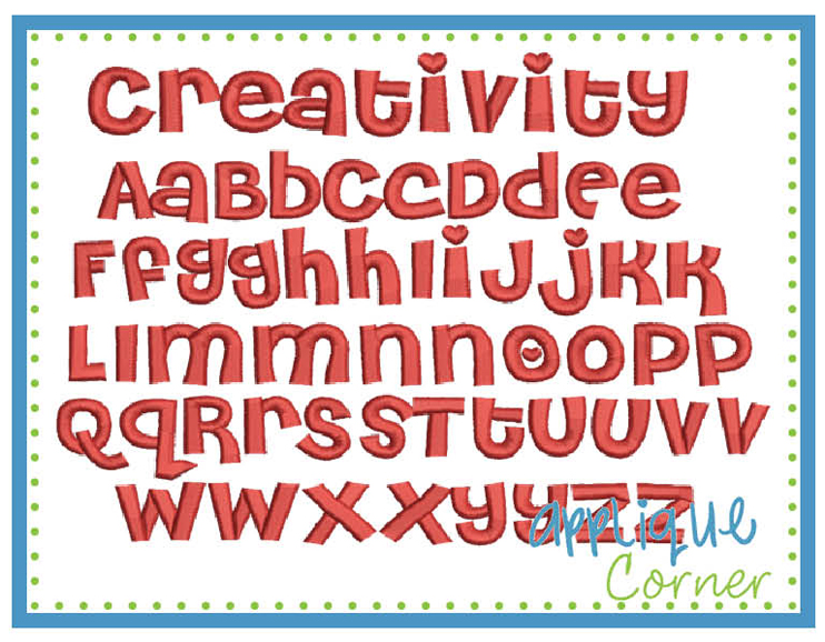 Creativity Embroidery Font