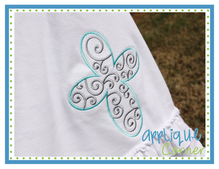 Cross Swirl Filled Embroidery Design