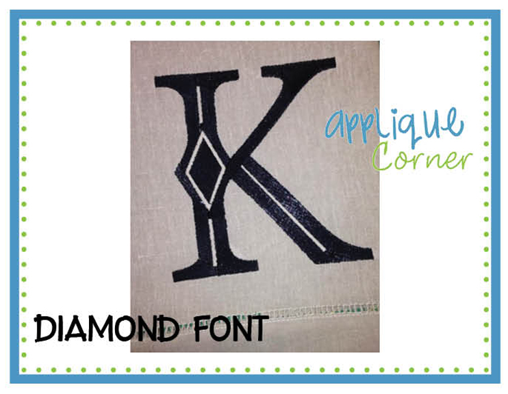 Diamonds Embroidery Monogram Font