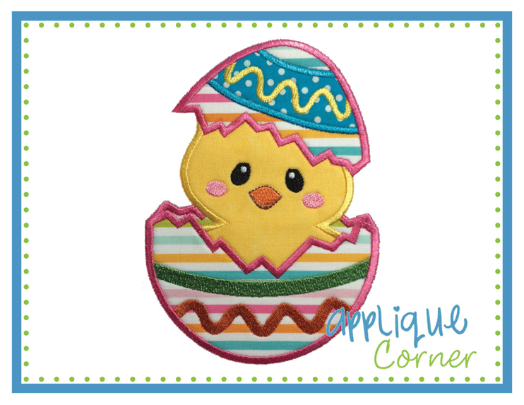 Easter Duck in Egg Applique Design