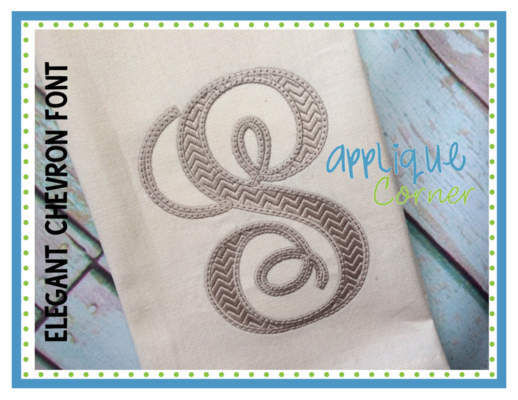 Elegant Small Chevron Embroidery Font