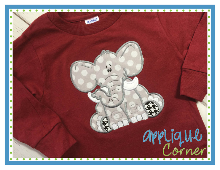 Elephant Baby Boy Applique Design