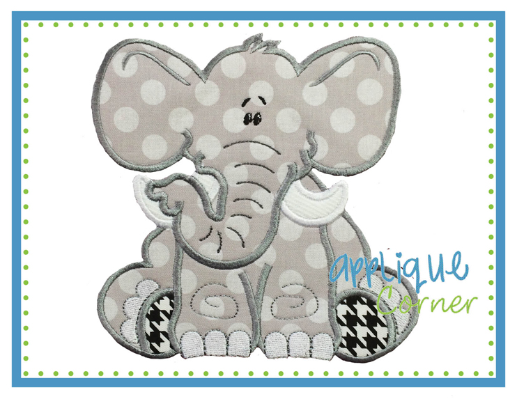 Elephant Baby Boy Applique Design