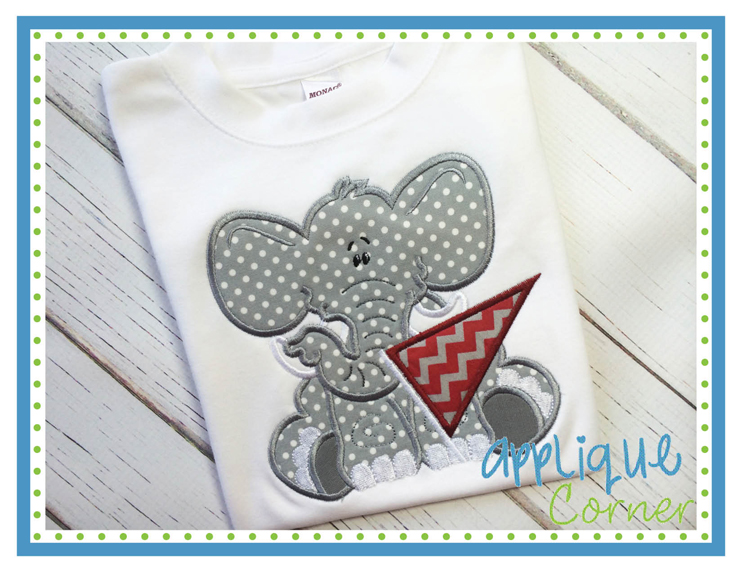 Elephant Baby Boy with Pennant Applique Design