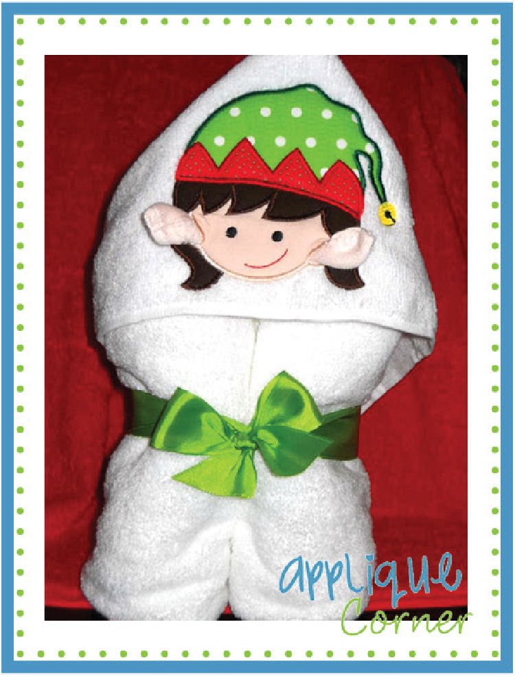 Elf Girl with Ears Hooded Towel Design