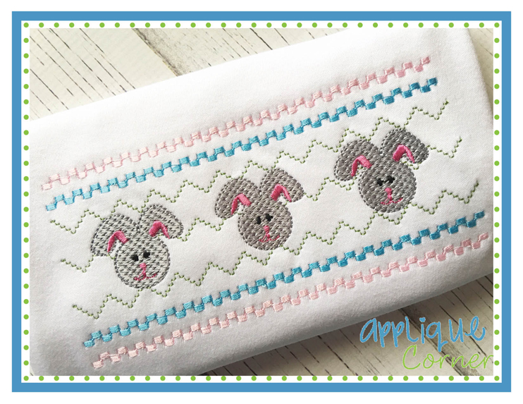 Faux Smocked Bunny Embroidery Design