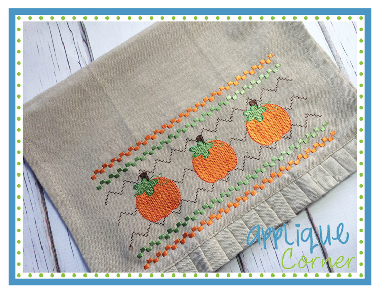 Faux Smocked Pumpkin Embroidery Design