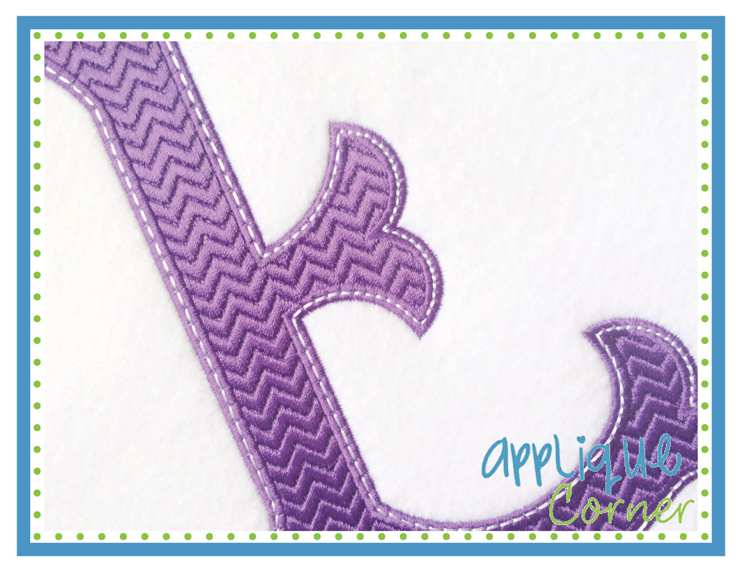 Fish Tail Chevron Embroidery Font