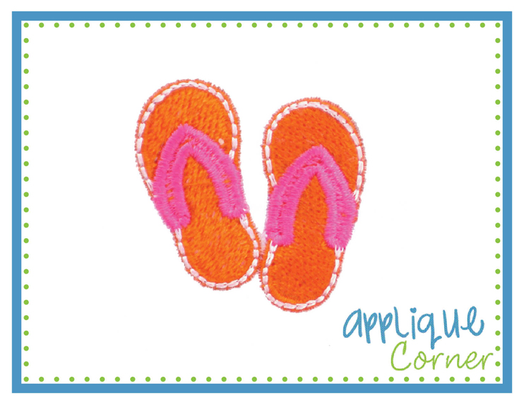 Flip Flops Filled Mini Embroidery Design