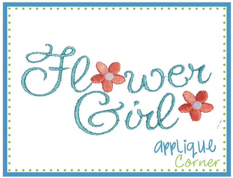 Flower Girl Text Embroidery Design