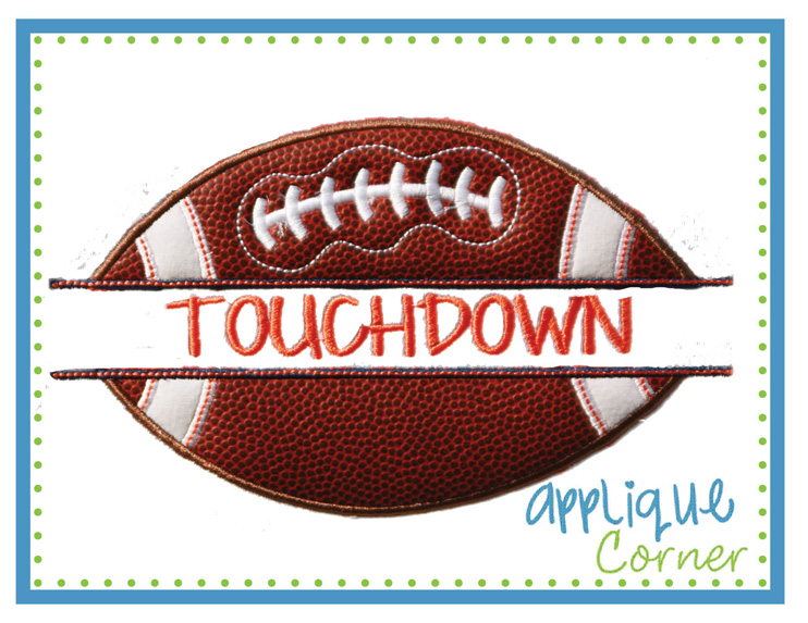 Football Touchdown Split Applique Design