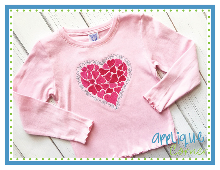 Heart of Hearts with Border Embroidery Design