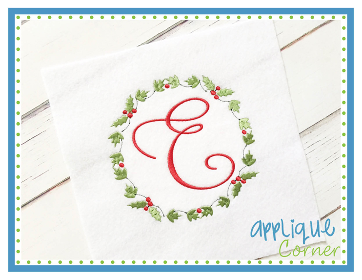 Holly Wreath 2 Embroidery Design