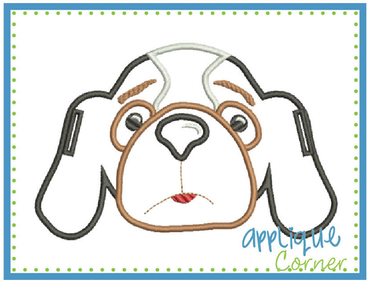 Hound Dog Label for Ribbon Tie Applique Design