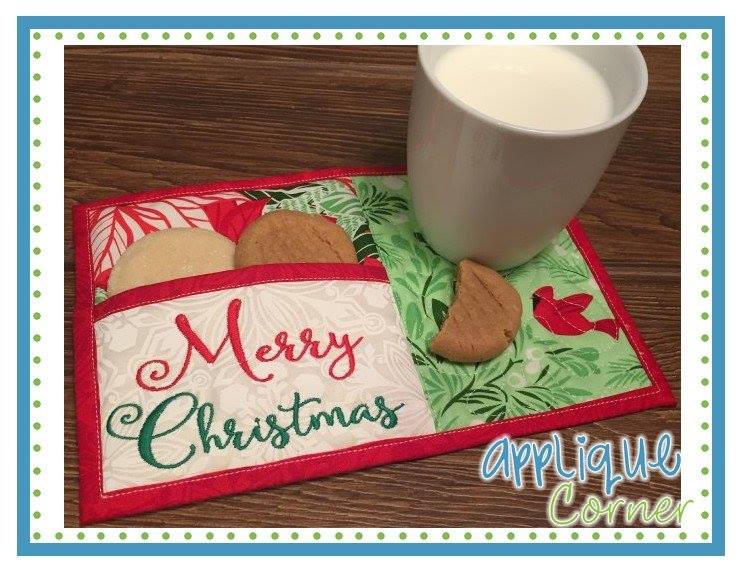In-The-Hoop Milk and Cookies Placemat Design