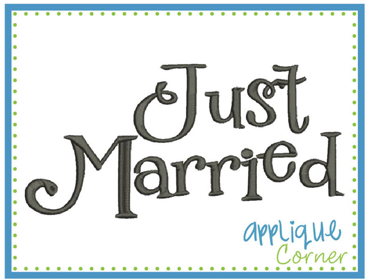 Just Married Embroidery Design