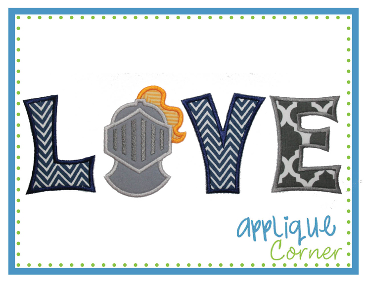 LOVE Knight Horizontal Applique Design