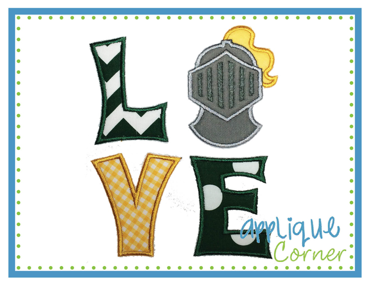 LOVE Knight Block Applique Design