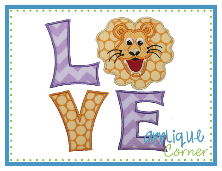LOVE Lion Block Applique Design