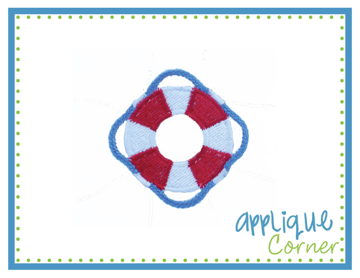 Life Preserver Mini Embroidered Filled Design