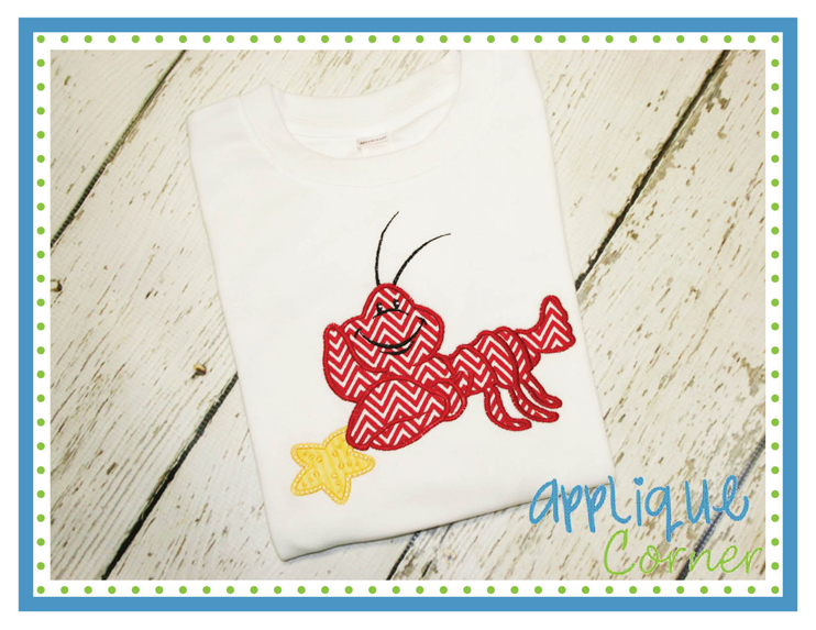 Lobster with Starfish Applique Design