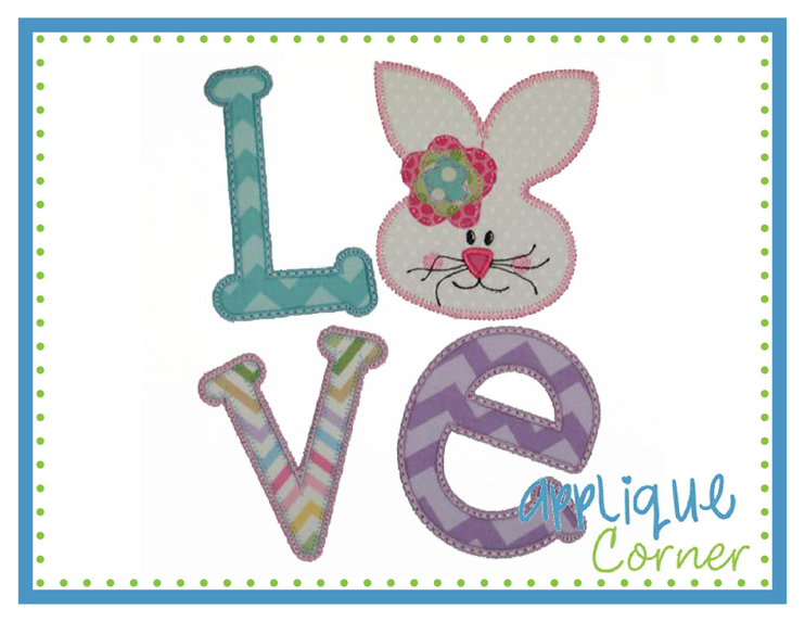 Love Bunny Applique Design